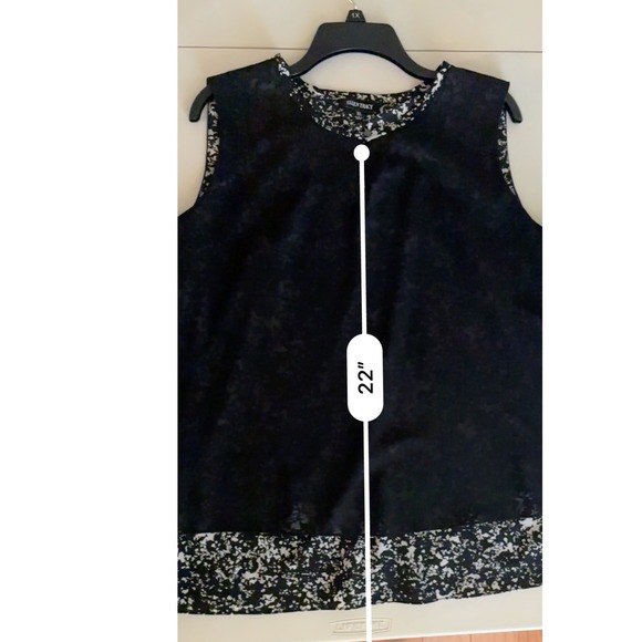 Ellen Tracy Black & White Floral Sleeveless Blouse Top Plus Size XL - Picture 8 of 12